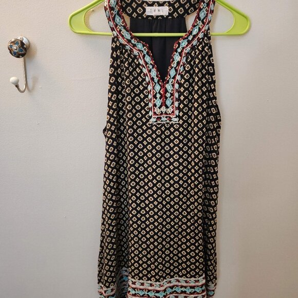 THML Navy Geometric Embroidery Faye Dress‎ - Lined & Embroidered - Large - Picture 1 of 4